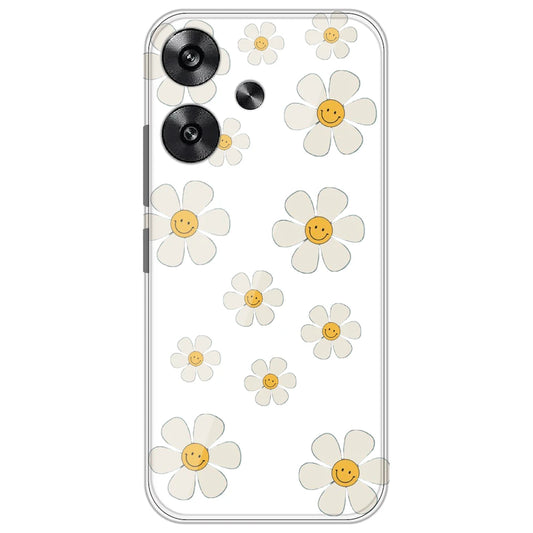 Smile Flowers - Clear Printed Silicone Case for Poco F6