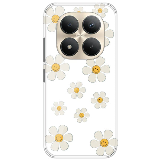 Smile Flowers - Clear Printed Silicone Case for Redmi Note 15 Pro Plus 5G