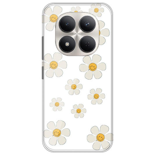 Smile Flowers - Clear Printed Silicone Case for Redmi Note 15 Pro