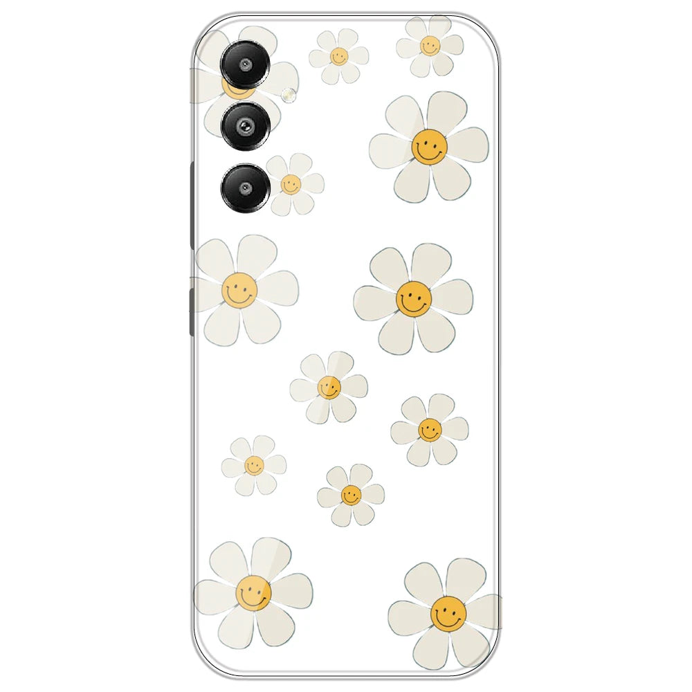 Smile Flowers - Clear Printed Silicone Case for Samsung Galaxy A05s