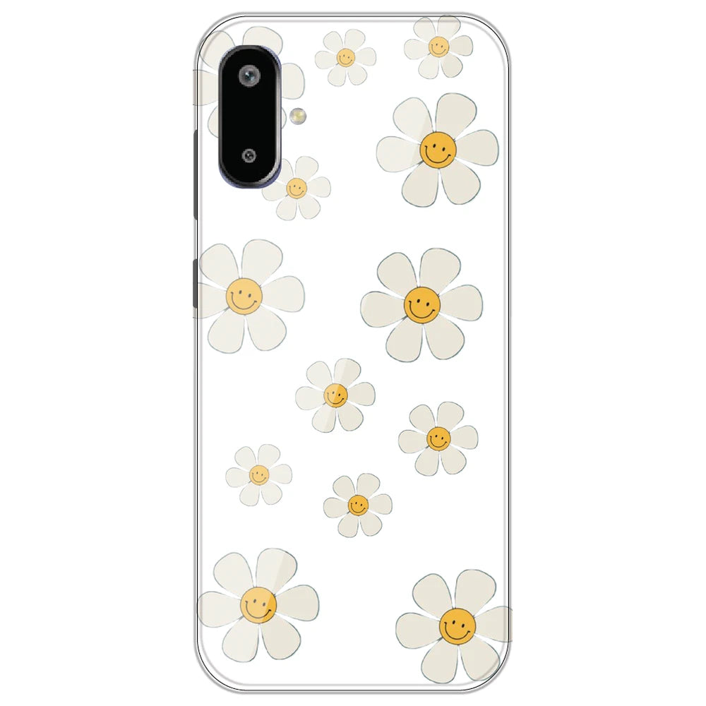 Smile Flowers - Clear Printed Silicone Case for Samsung Galaxy F06