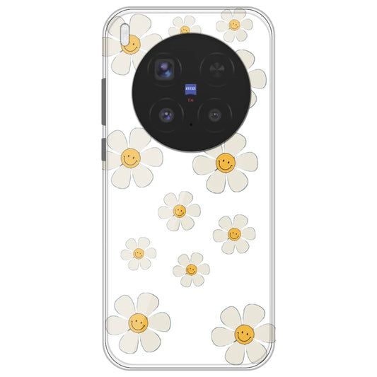 Smile Flowers - Clear Printed Silicone Case for Vivo X300 Pro