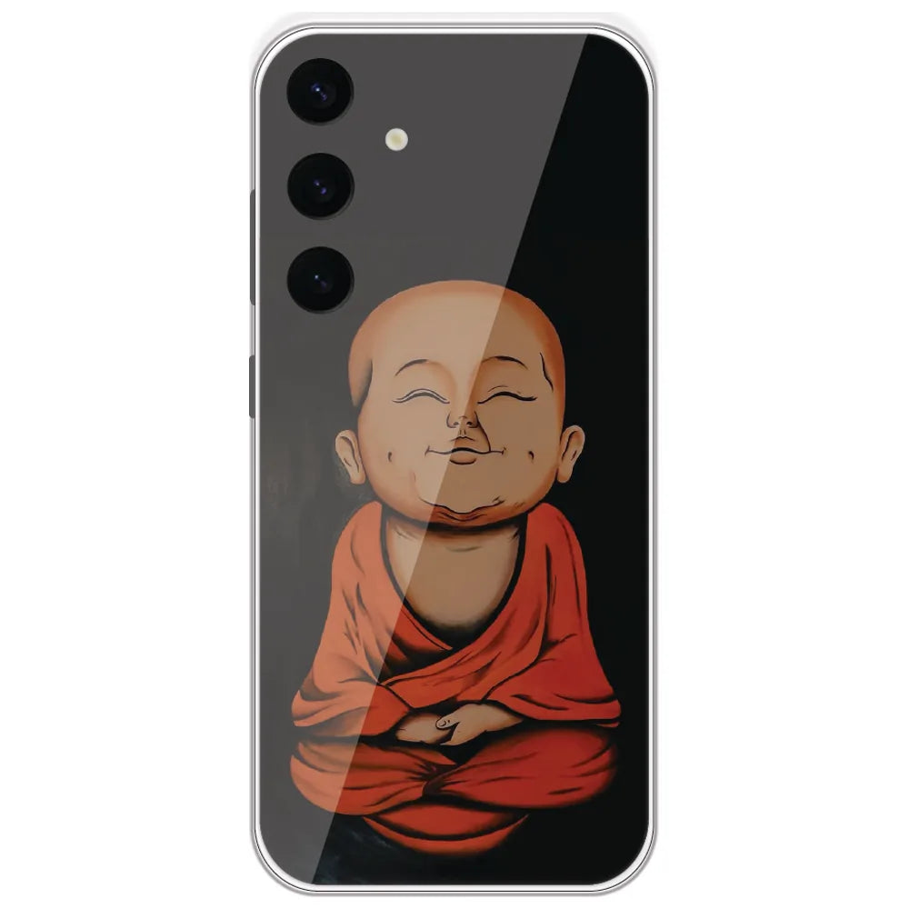 Smiling Little Monk - Printed Silicone Case for Samsung Galaxy S24 Plus