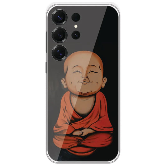 Smiling Little Monk - Printed Silicone Case for Samsung Galaxy S25 Ultra