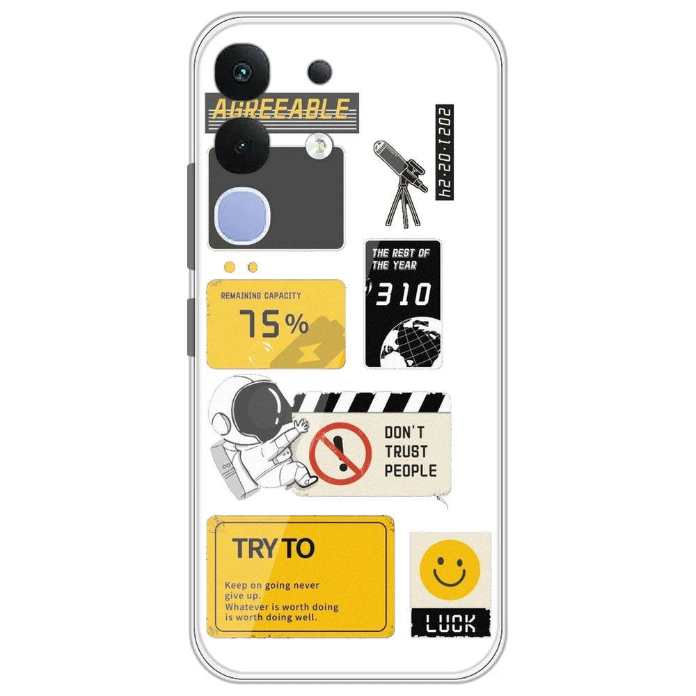 Space - Clear Printed Silicone Case for iQOO Z10x