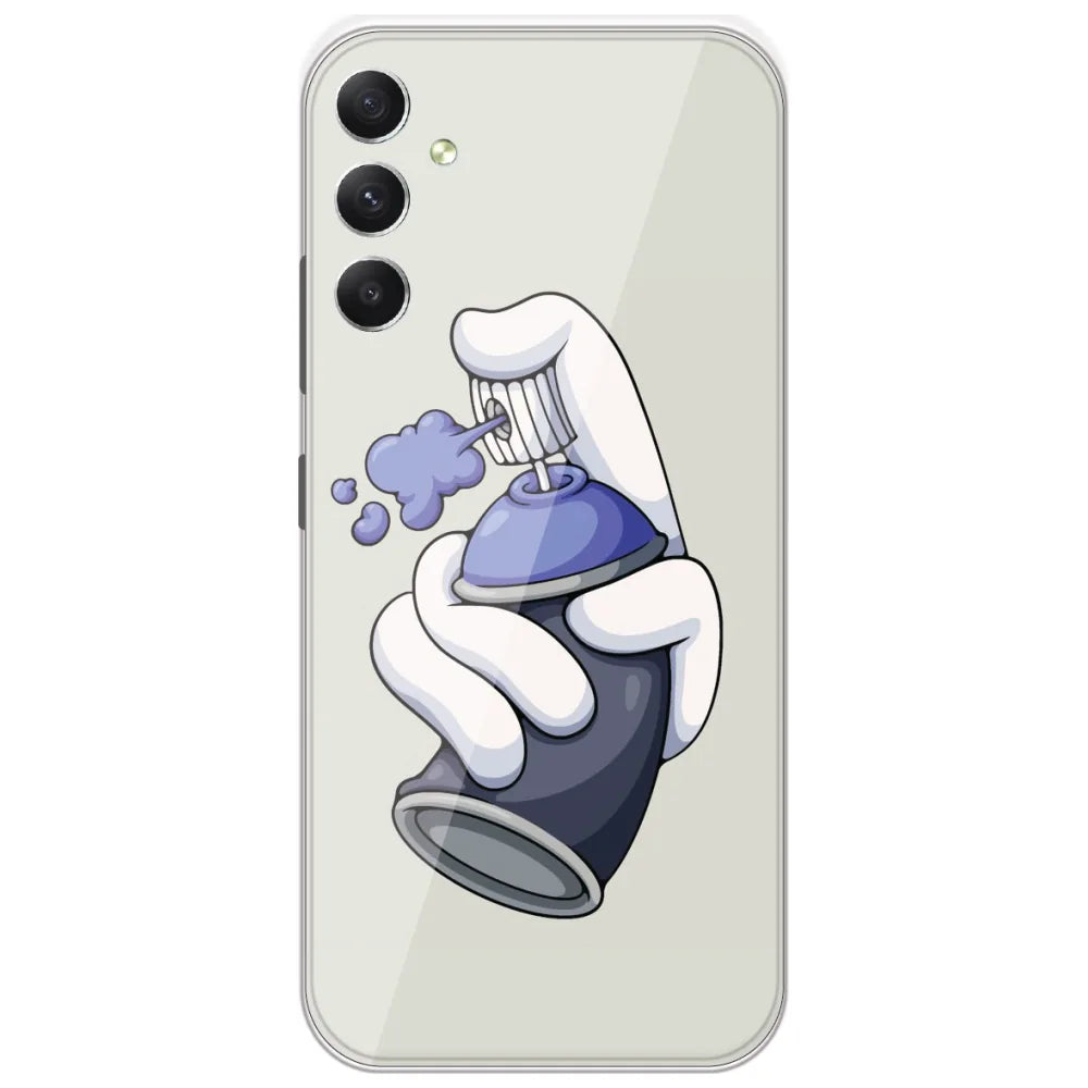 Spray Can Hand - Printed Silicone Case for Samsung Galaxy A34