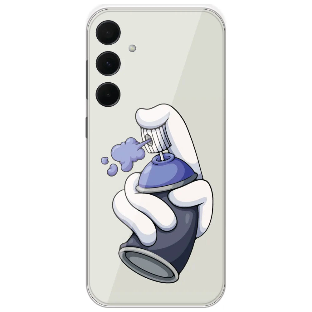 Spray Can Hand - Printed Silicone Case for Samsung Galaxy A35