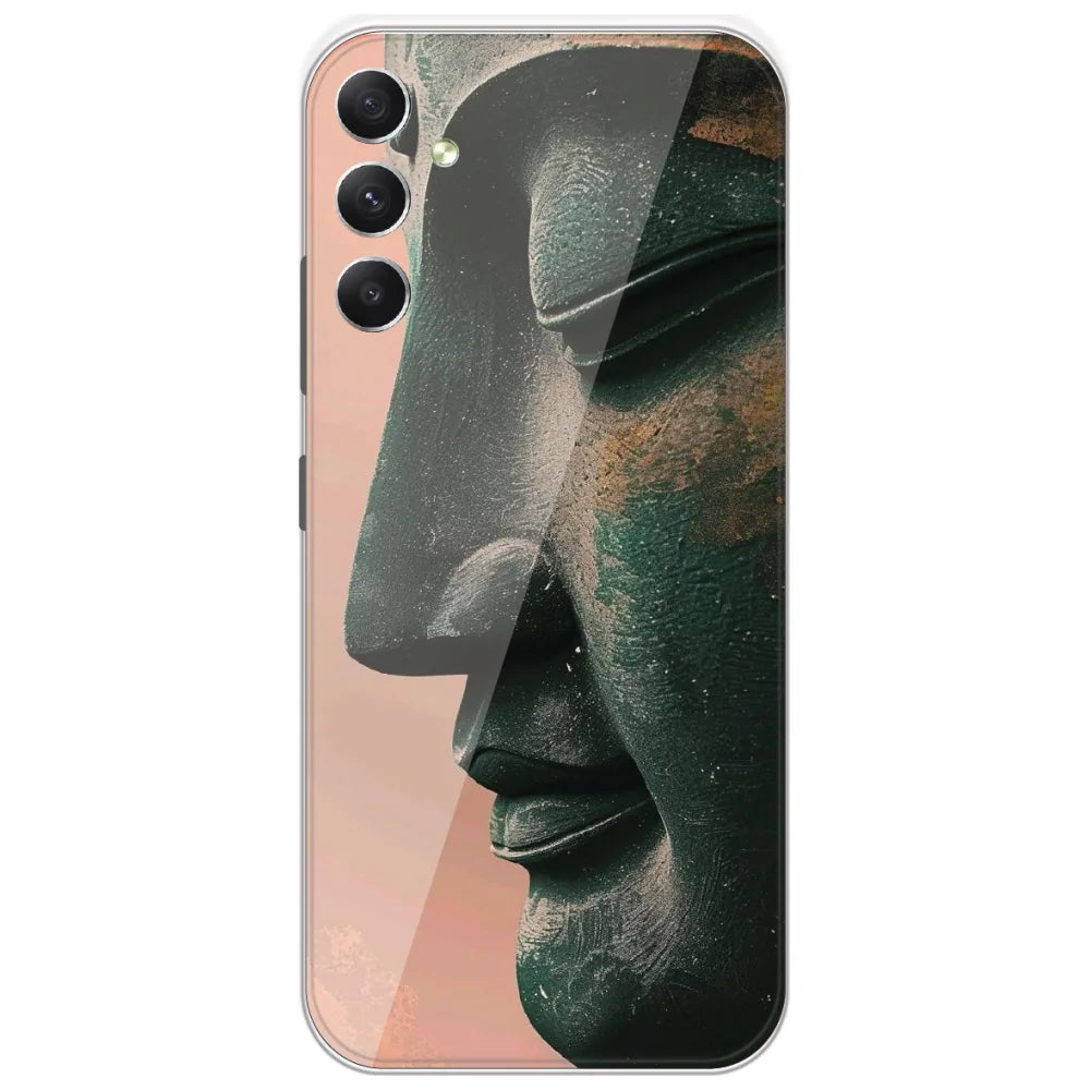 Stone Buddha Face - Printed Silicone Case for Samsung Galaxy A34