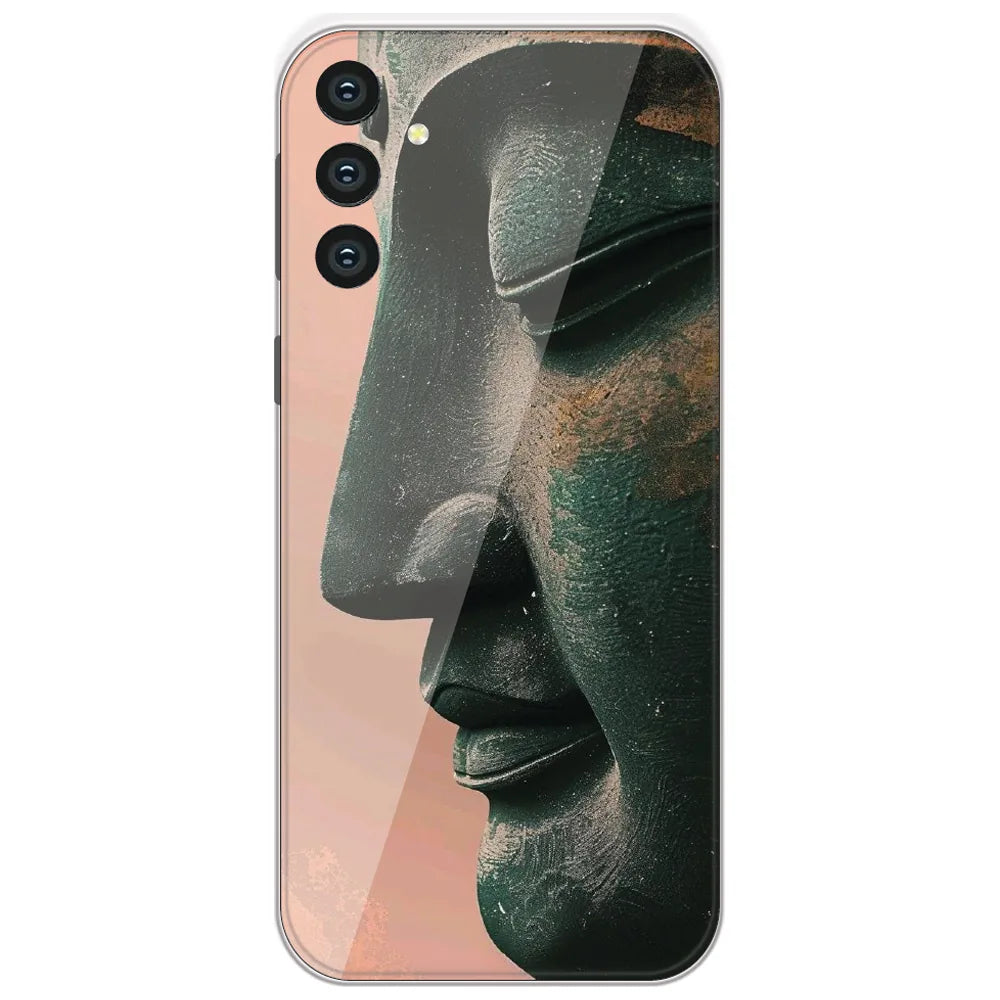 Stone Buddha Face - Printed Silicone Case for Samsung Galaxy S24