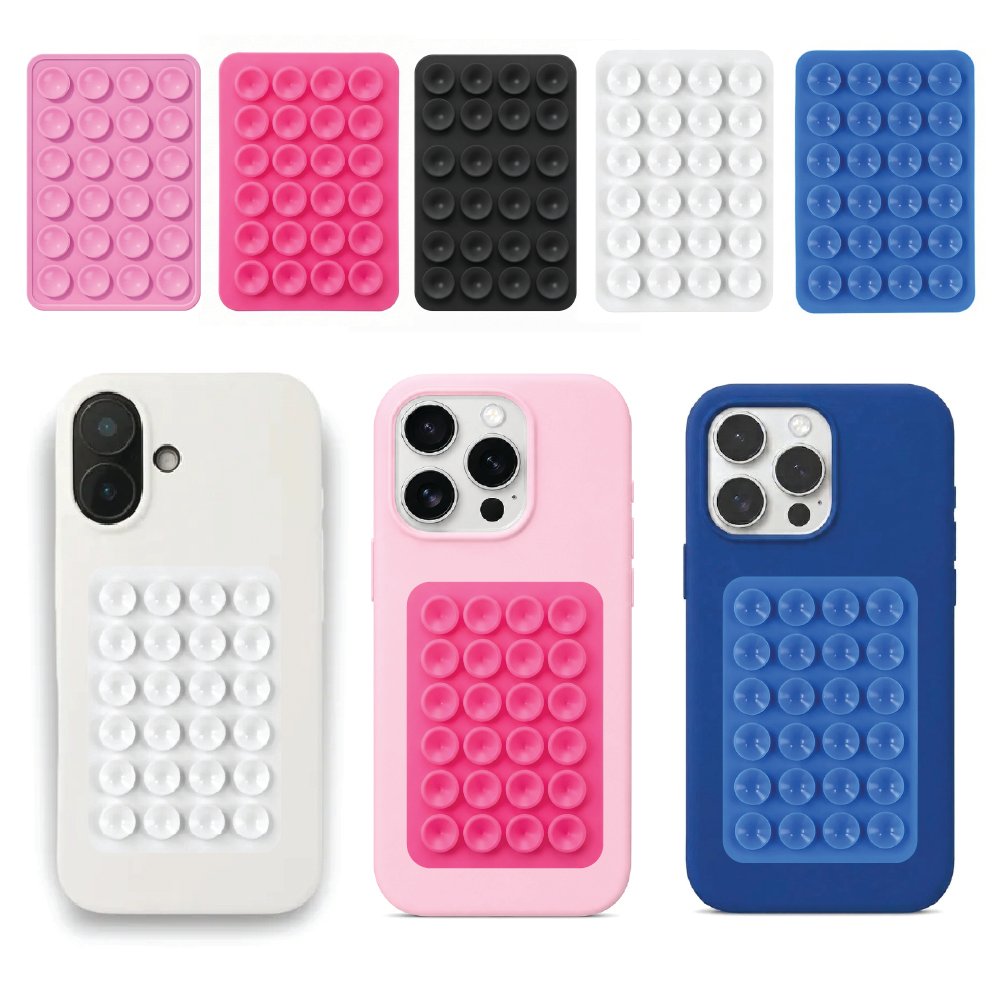Liquid Silicone cases with suction holders in matching colours