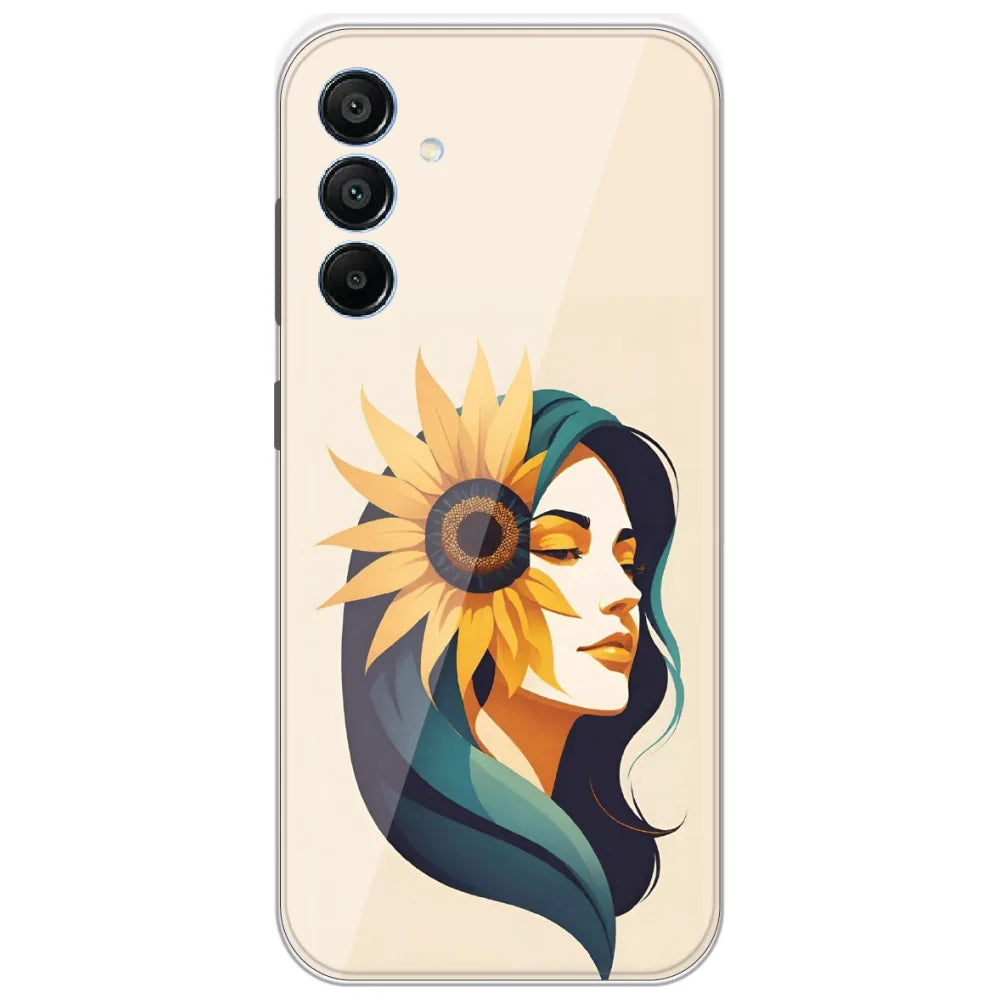 Sunflower Hair Girl - Printed Silicone Case for Samsung Galaxy A15