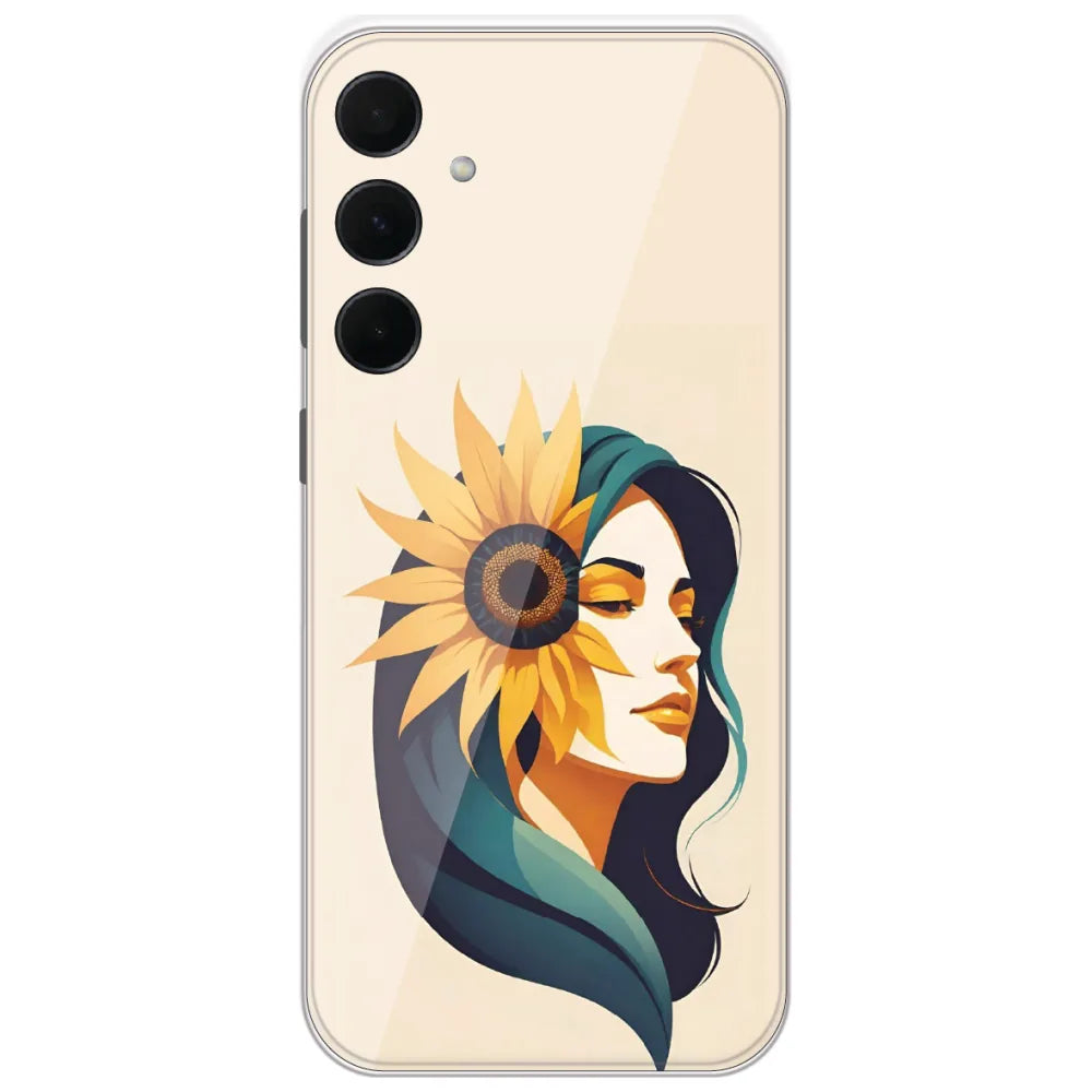 Sunflower Hair Girl - Printed Silicone Case for Samsung Galaxy A35