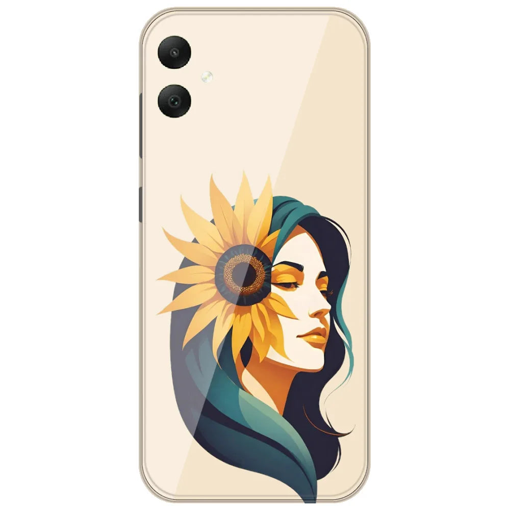 Sunflower Hair Girl - Printed Silicone Case for Samsung Galaxy F05