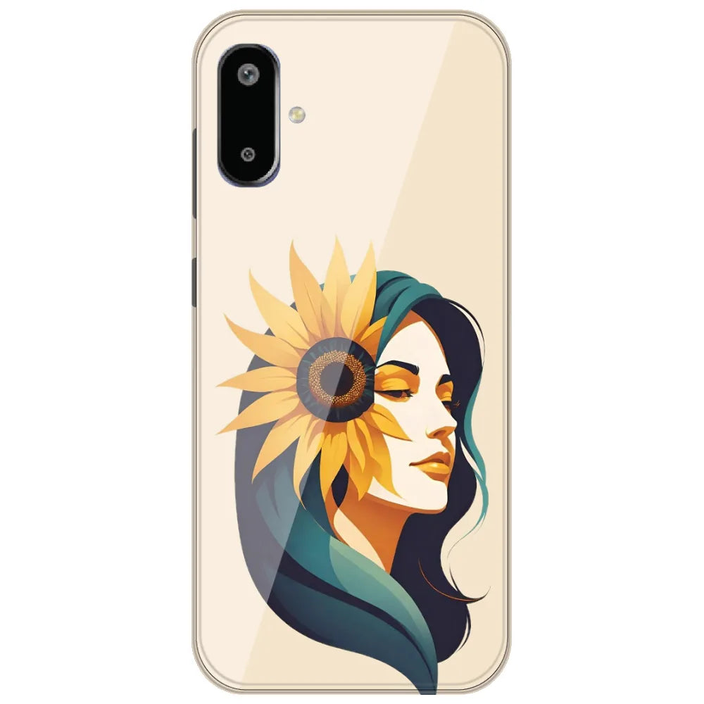 Sunflower Hair Girl - Printed Silicone Case for Samsung Galaxy F06