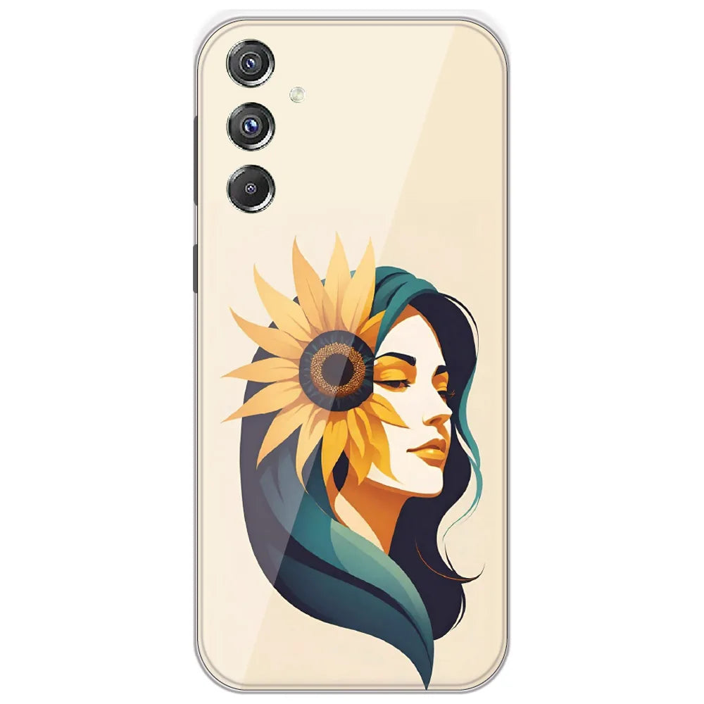 Sunflower Hair Girl - Printed Silicone Case for Samsung Galaxy F34 5G