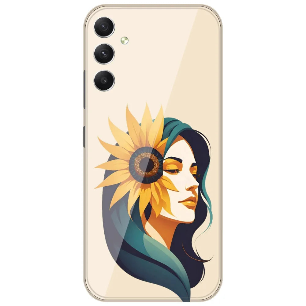 Sunflower Hair Girl - Printed Silicone Case for Samsung Galaxy F54 5G
