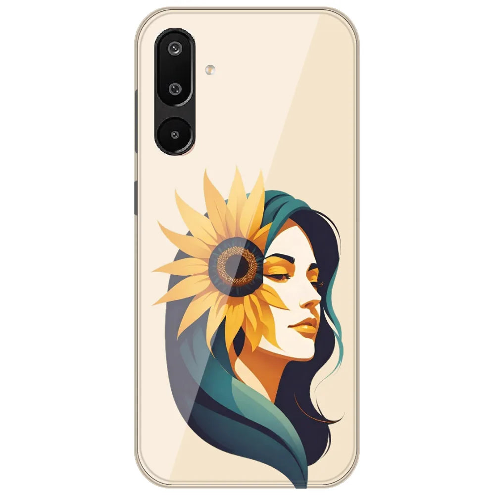 Sunflower Hair Girl - Printed Silicone Case for Samsung Galaxy M16