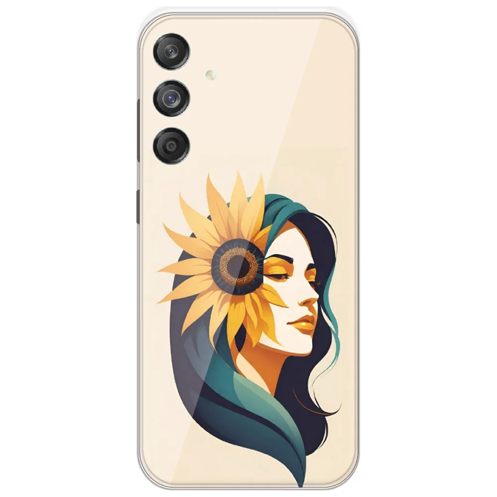 Sunflower Hair Girl - Printed Silicone Case for Samsung Galaxy M55 5G