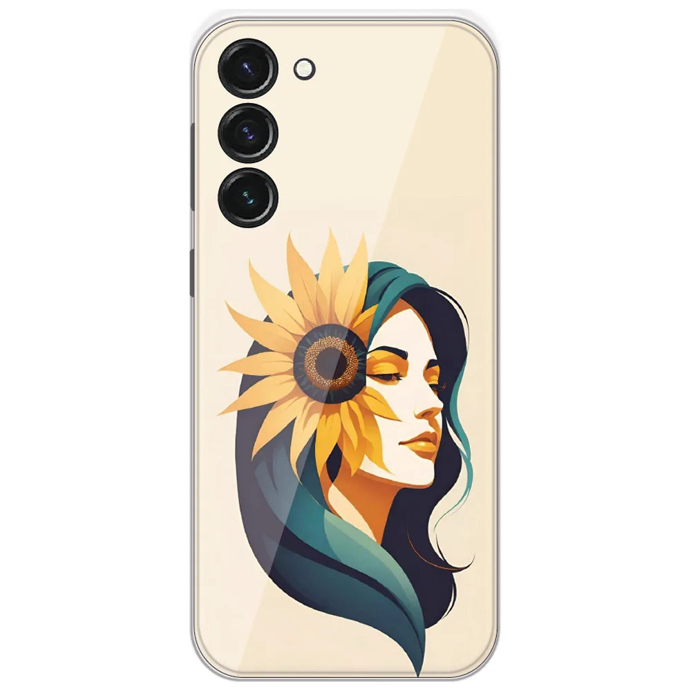 Sunflower Hair Girl - Printed Silicone Case for Samsung Galaxy S23 5G