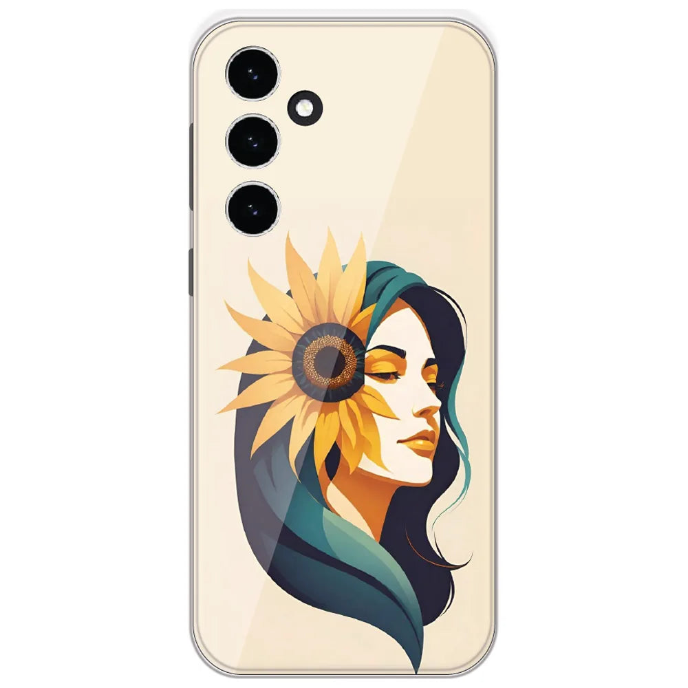 Sunflower Hair Girl - Printed Silicone Case for Samsung Galaxy S23 FE 5G
