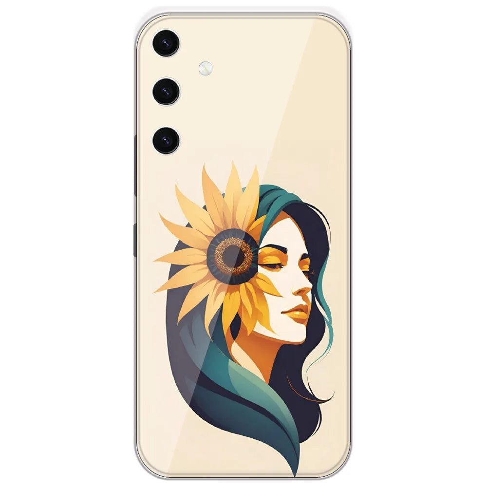 Sunflower Hair Girl - Printed Silicone Case for Samsung Galaxy S23 Plus 5G