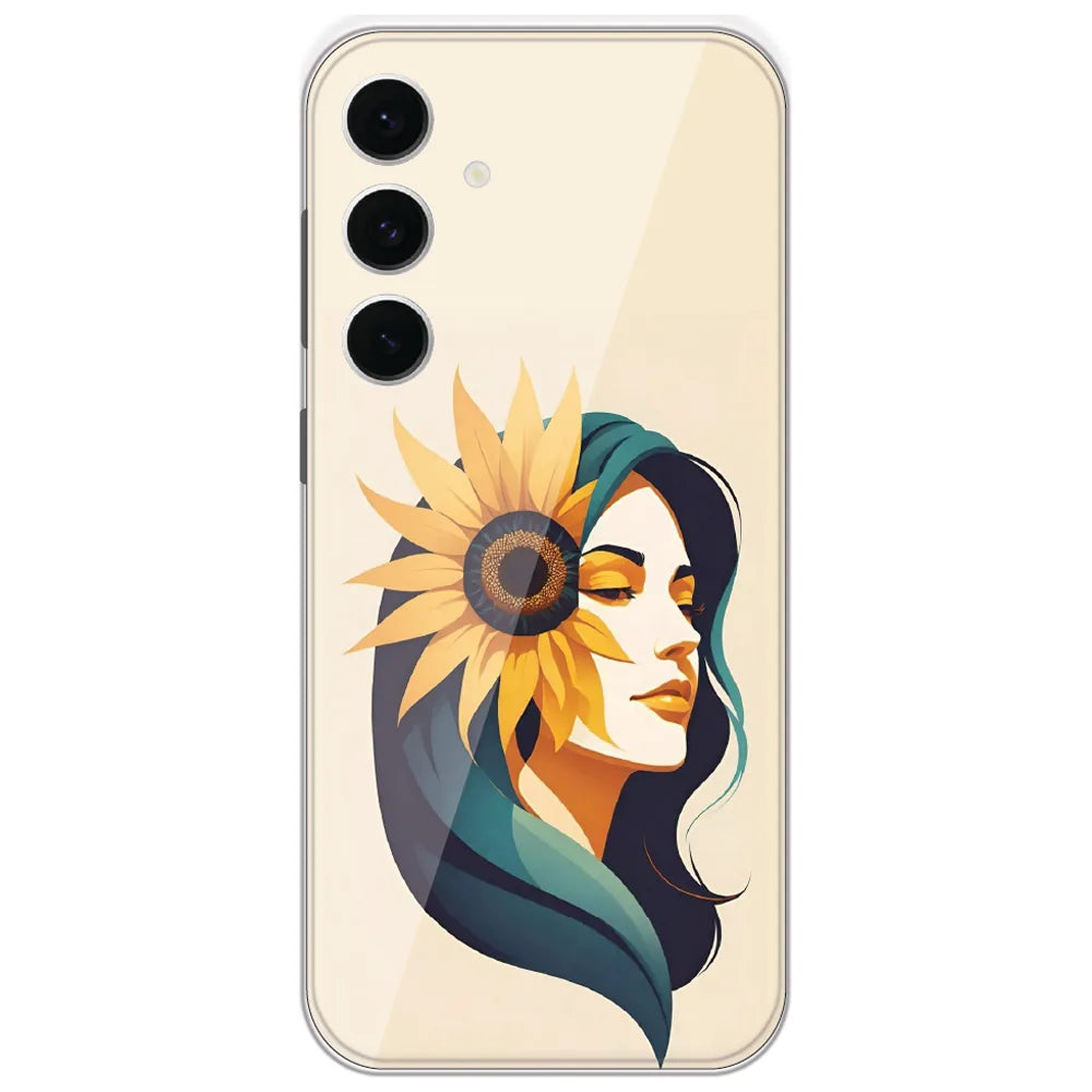 Sunflower Hair Girl - Printed Silicone Case for Samsung Galaxy S24 FE