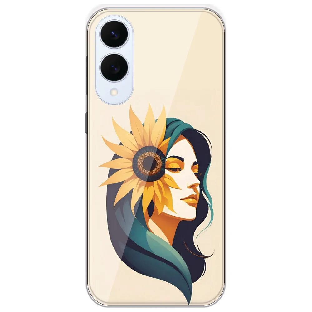 Sunflower Hair Girl - Printed Silicone Case for Samsung Galaxy S25 Edge