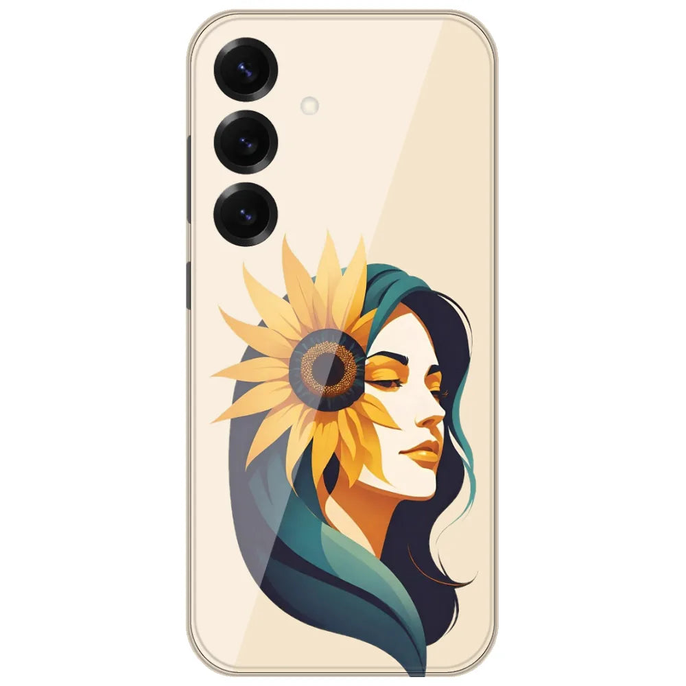 Sunflower Hair Girl - Printed Silicone Case for Samsung Galaxy S25 FE