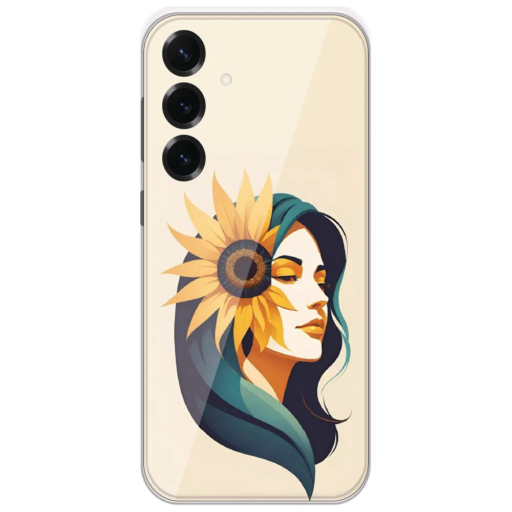 Sunflower Hair Girl - Printed Silicone Case for Samsung Galaxy S25 Plus