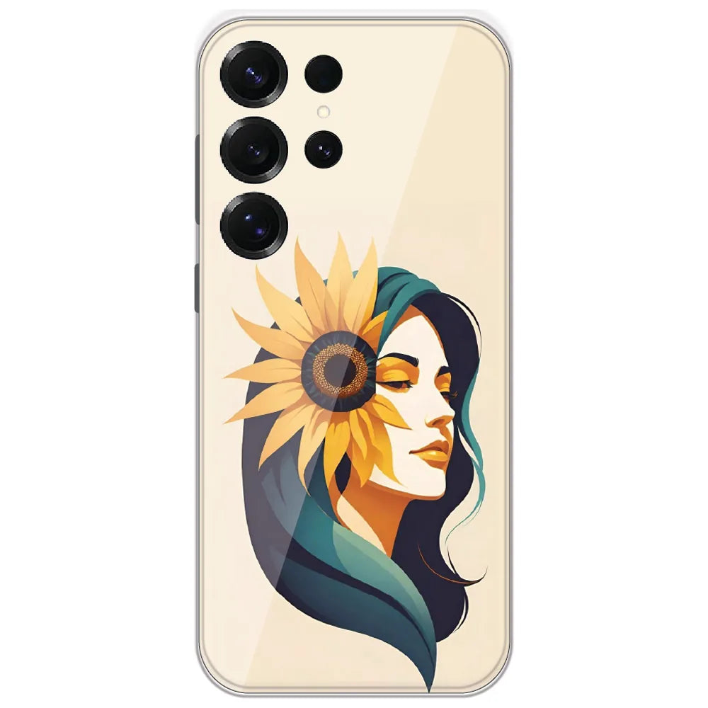 Sunflower Hair Girl - Printed Silicone Case for Samsung Galaxy S25 Ultra