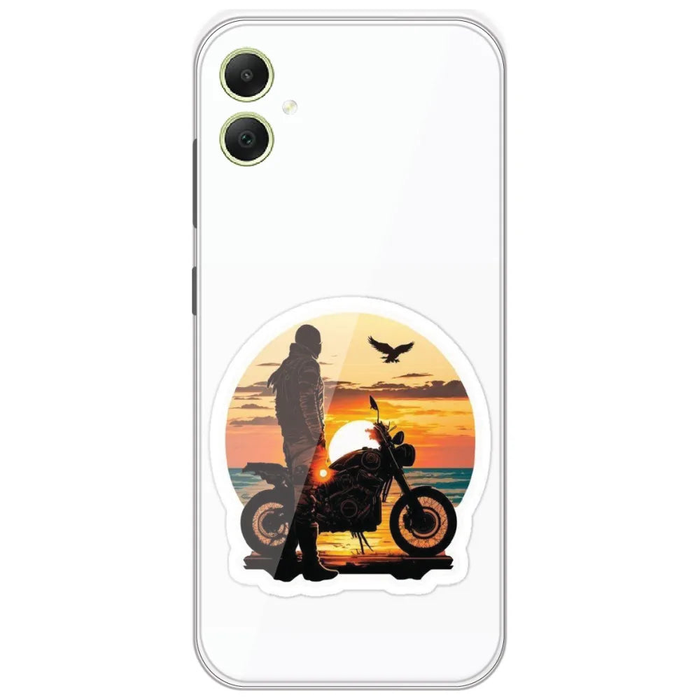 Sunset Biker - Printed Silicone Case for Samsung Galaxy A05