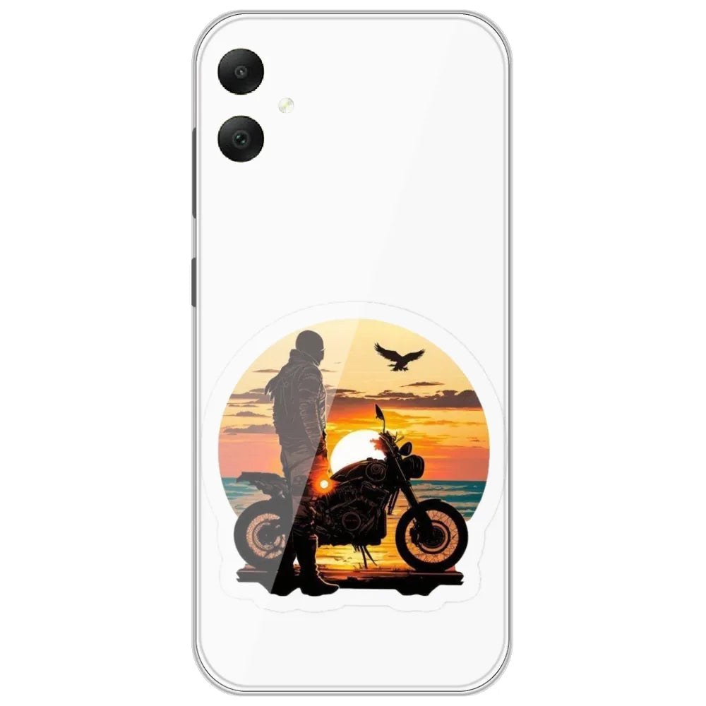 Sunset Biker - Printed Silicone Case for Samsung Galaxy A06