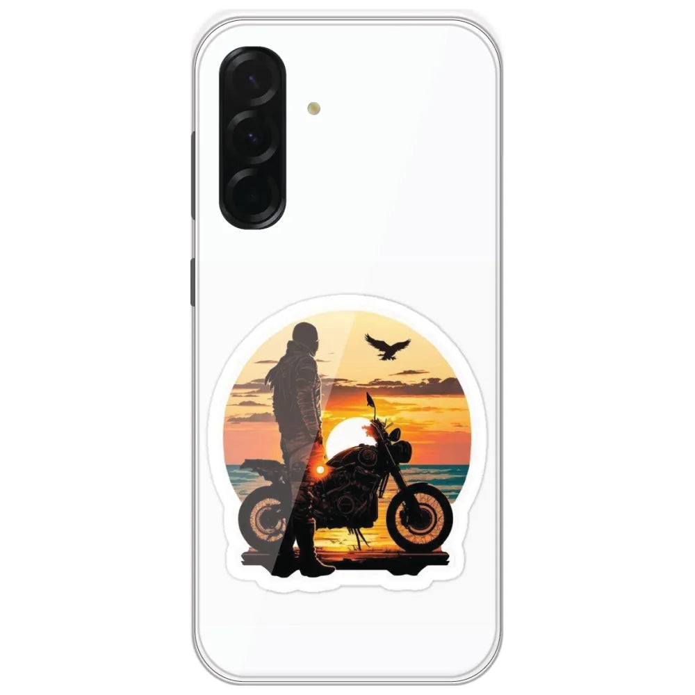 Sunset Biker - Printed Silicone Case for Samsung Galaxy A36