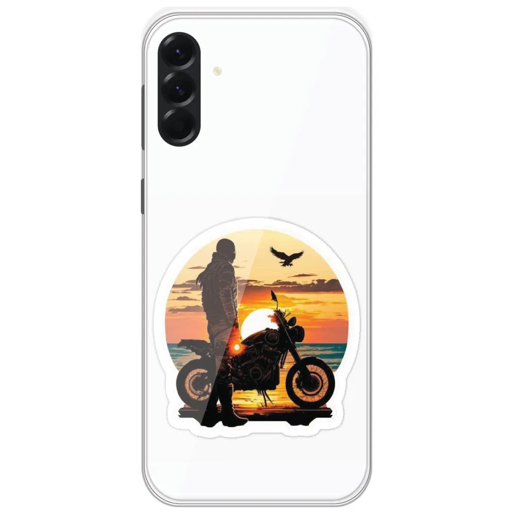 Sunset Biker - Printed Silicone Case for Samsung Galaxy A56