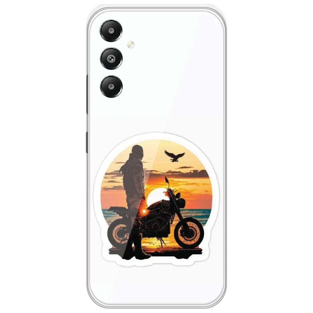 Sunset Biker - Printed Silicone Case for Samsung Galaxy F15