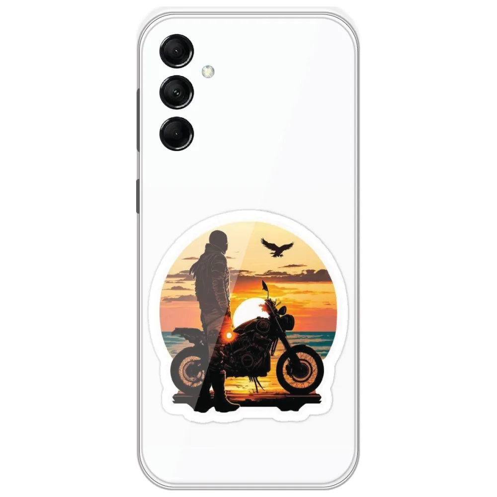 Sunset Biker - Printed Silicone Case for Samsung Galaxy M14 5G