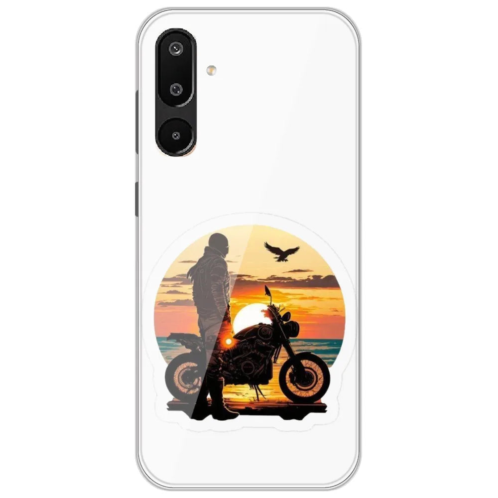 Sunset Biker - Printed Silicone Case for Samsung Galaxy M16