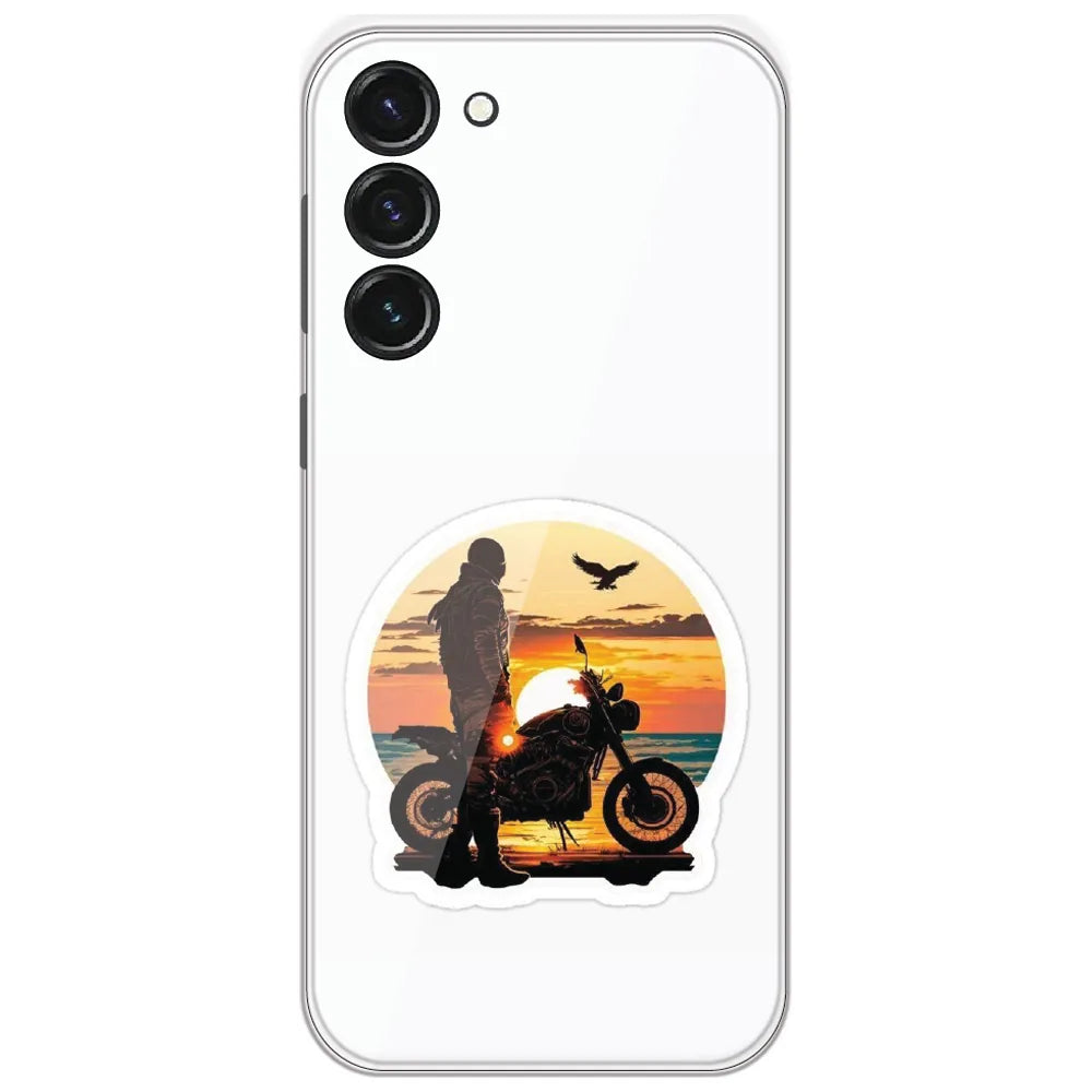 Sunset Biker - Printed Silicone Case for Samsung Galaxy S23 5G