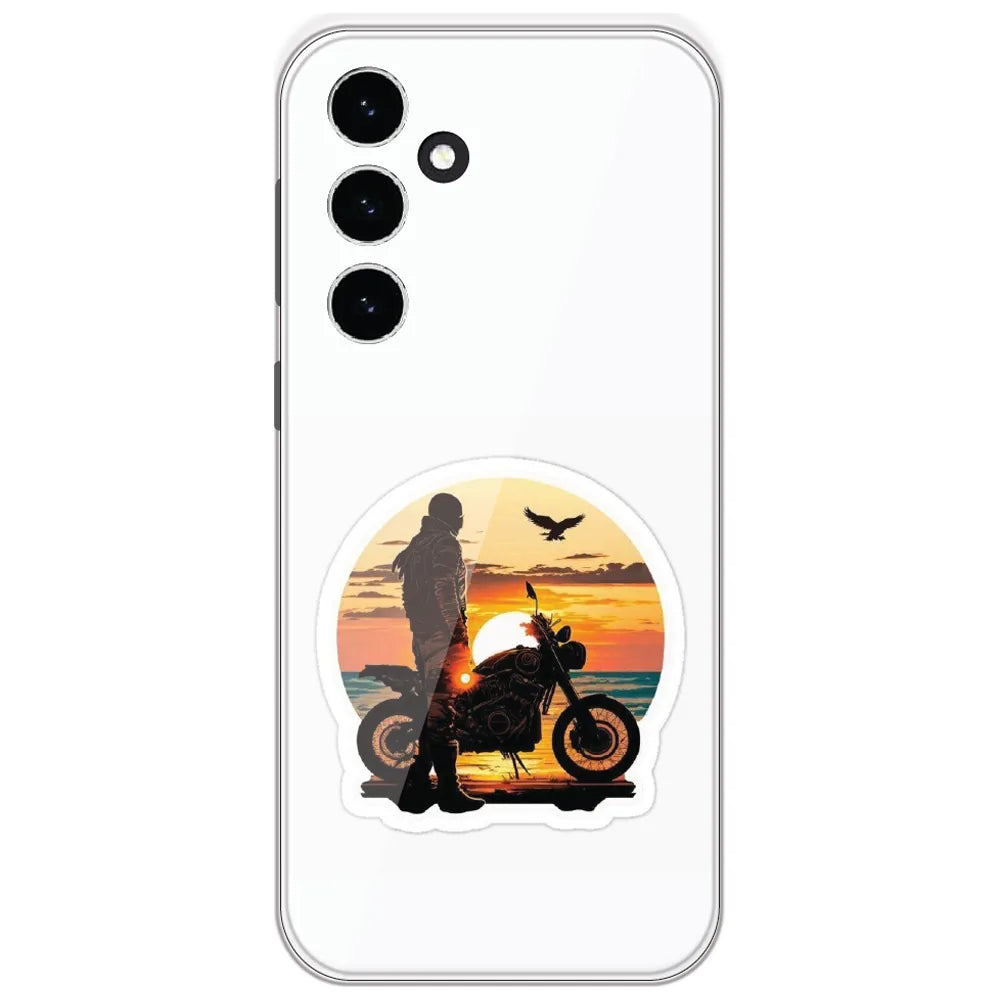 Sunset Biker - Printed Silicone Case for Samsung Galaxy S23 FE 5G