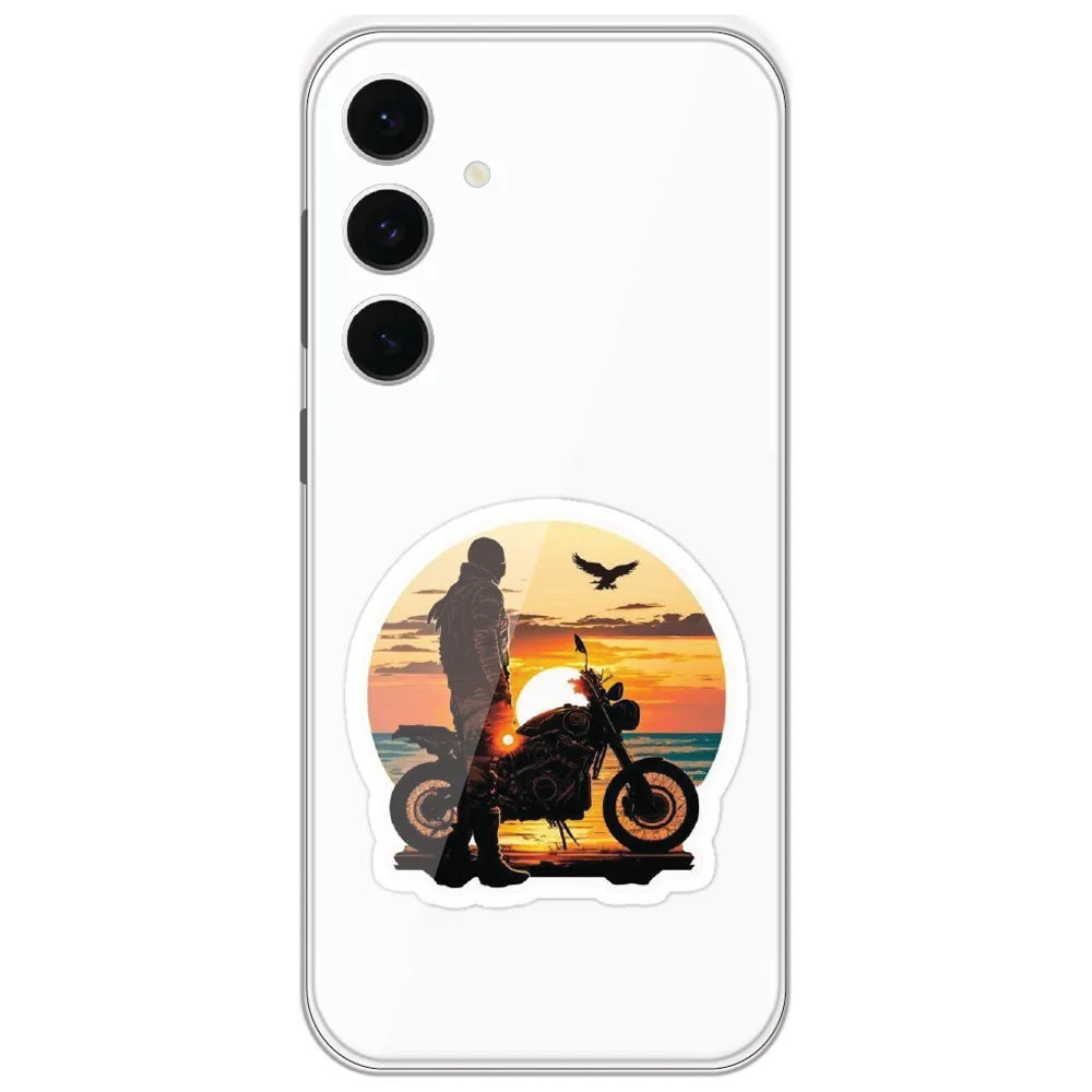 Sunset Biker - Printed Silicone Case for Samsung Galaxy S24 FE