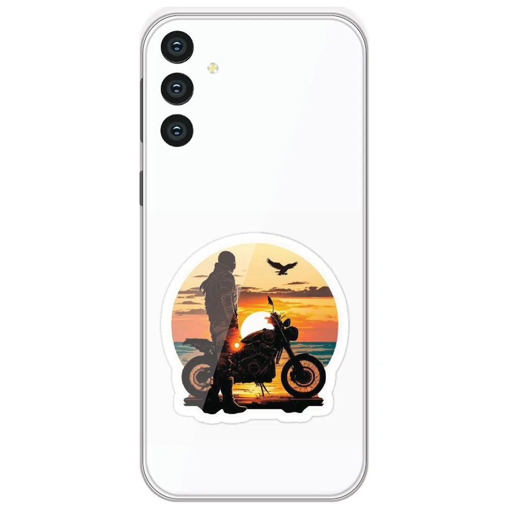 Sunset Biker - Printed Silicone Case for Samsung Galaxy S24