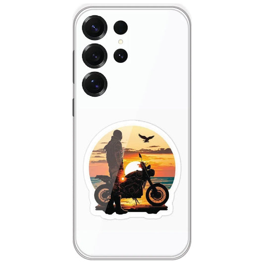 Sunset Biker - Printed Silicone Case for Samsung Galaxy S25 Ultra