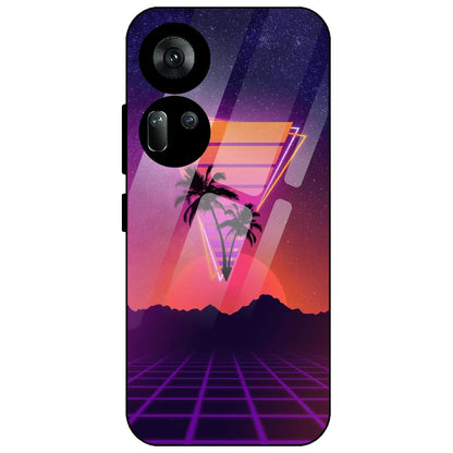 Sunset Grid Synthwave - Glass Case for Oppo Reno 11