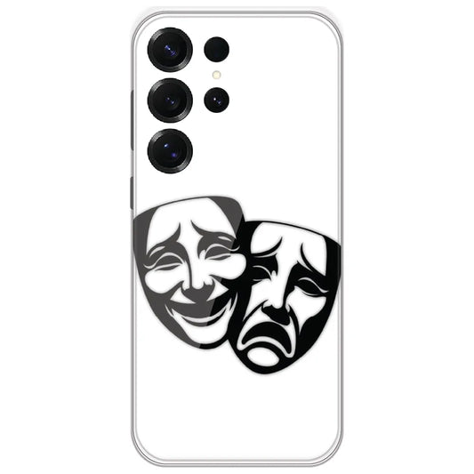 Theatre Drama Masks - Printed Silicone Case for Samsung Galaxy S25 Ultra