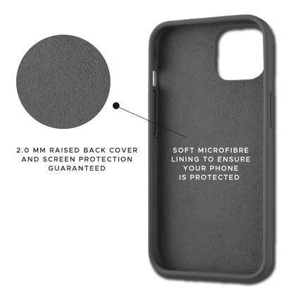 infographic Black Liquid Silicon Case microfiber