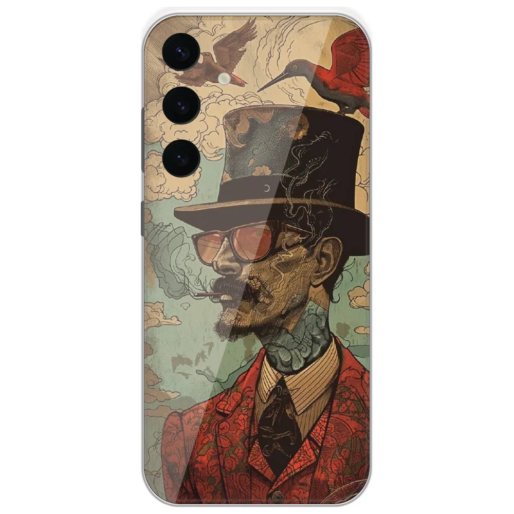 Top Hat Gentleman - Printed Silicone Case for Samsung Galaxy S24 Plus