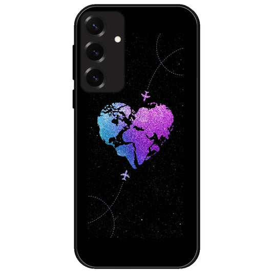 Travel Heart - Glossy Metal Silicone Case for Samsung Galaxy S25 Plus