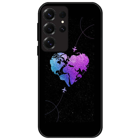 Travel Heart - Glossy Metal Silicone Case for Samsung Galaxy S25 Ultra
