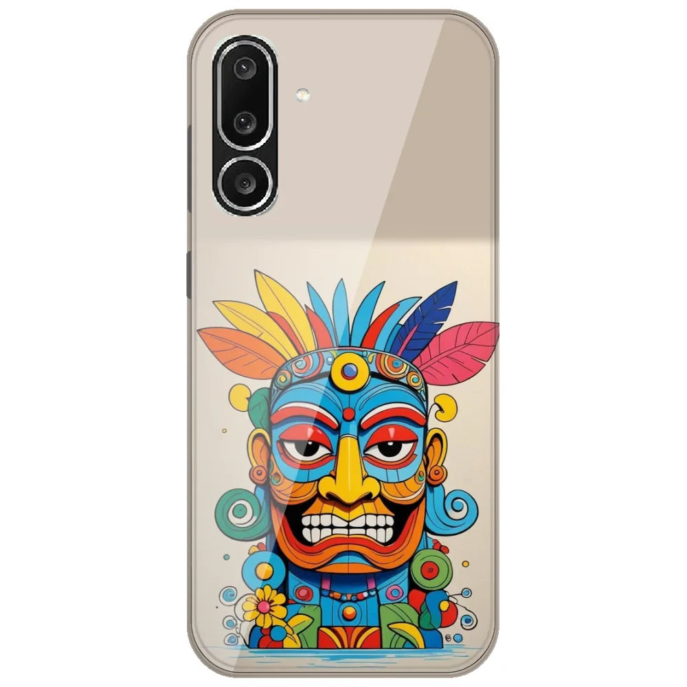 Tribal Tiki Mask - Printed Silicone Case for Samsung Galaxy F36