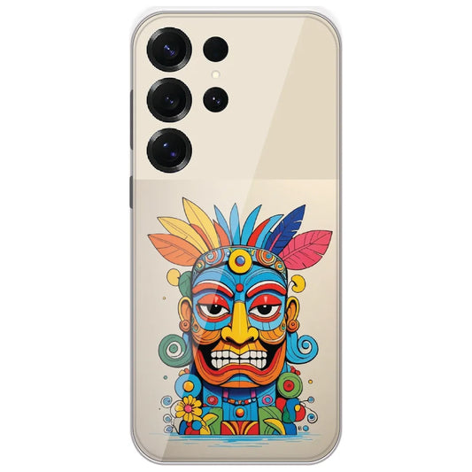 Tribal Tiki Mask - Printed Silicone Case for Samsung Galaxy S25 Ultra
